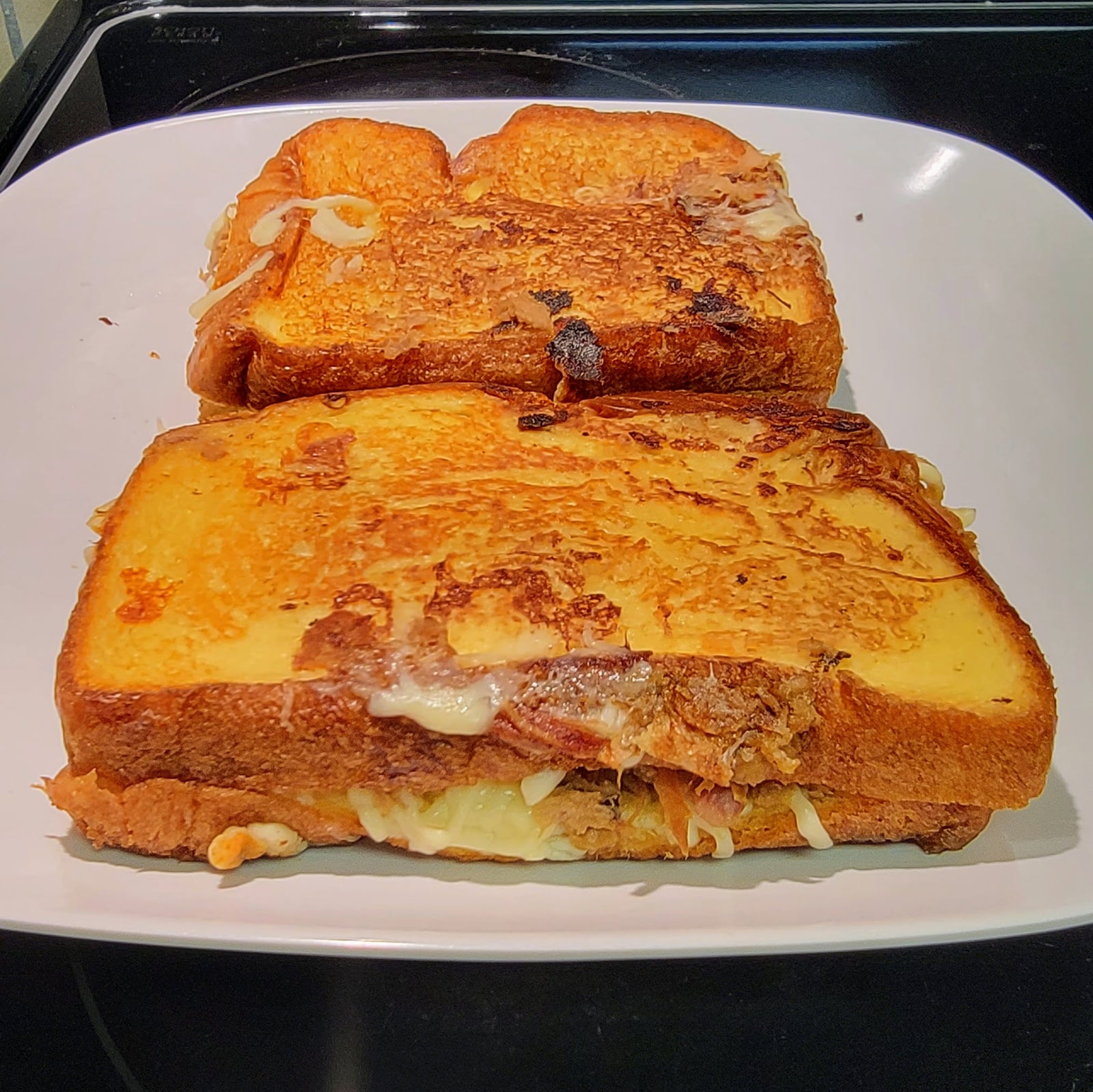 Bright Leaf Chopped Pork Grilled Cheese