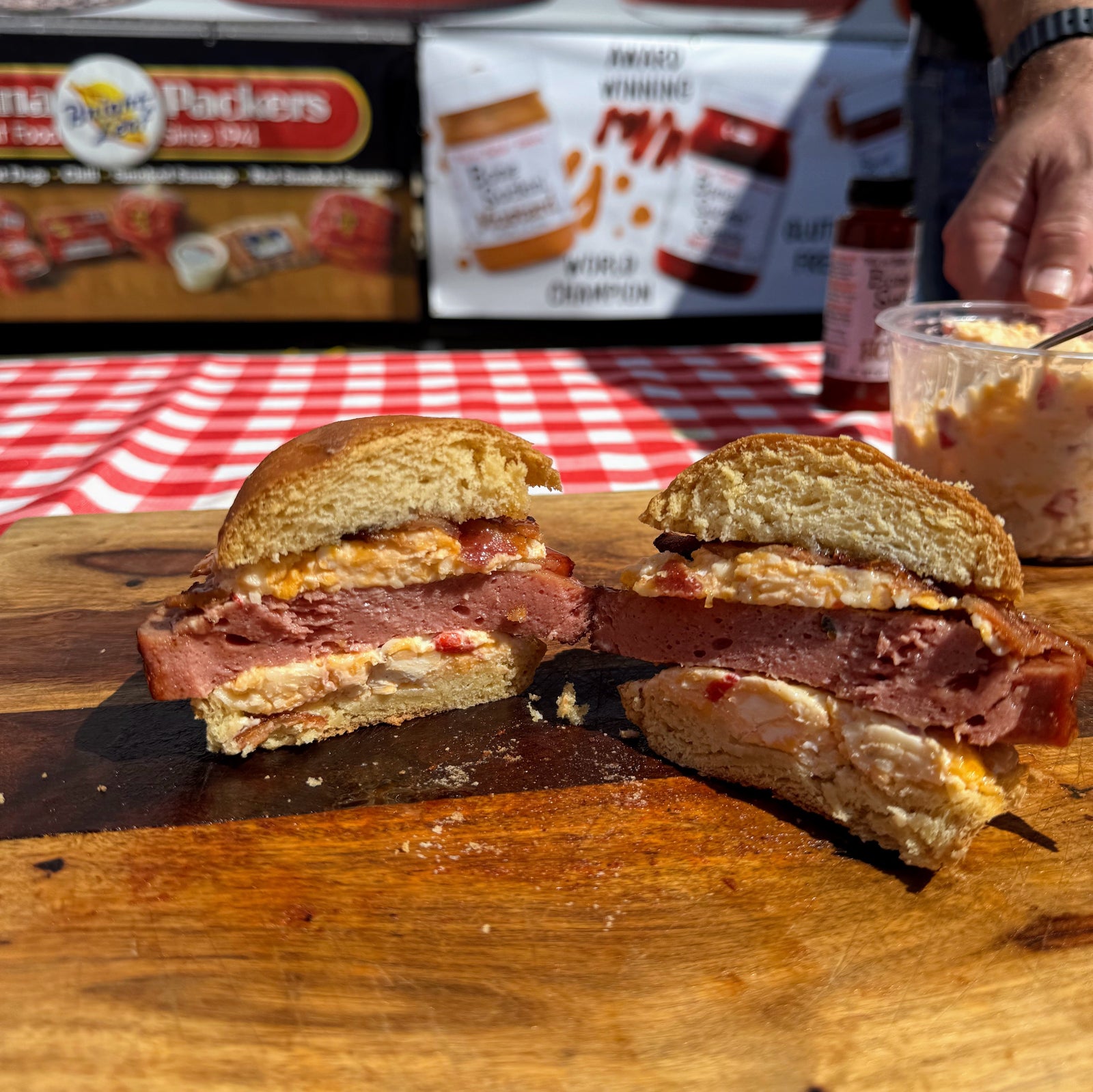 NC Collab Cookbook: "The Frankie" Smoked Bologna Sandwich with Pimento Cheese