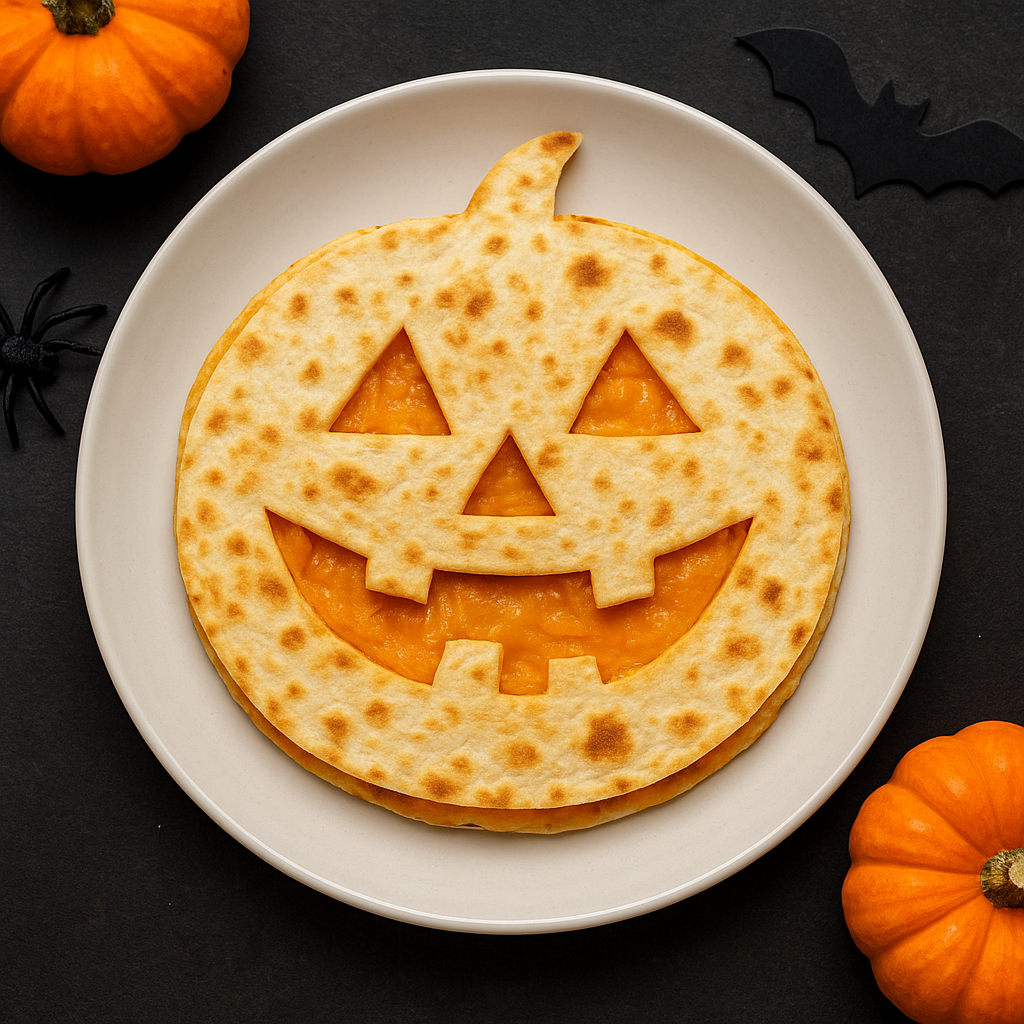 Bright Leaf Jack-o'-lantern Chicken, Bacon and Ranch Quesadilla