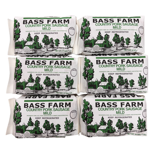 Bass Farm Mild Sausage - 6 Pack (6 x 1 lb. Packs)