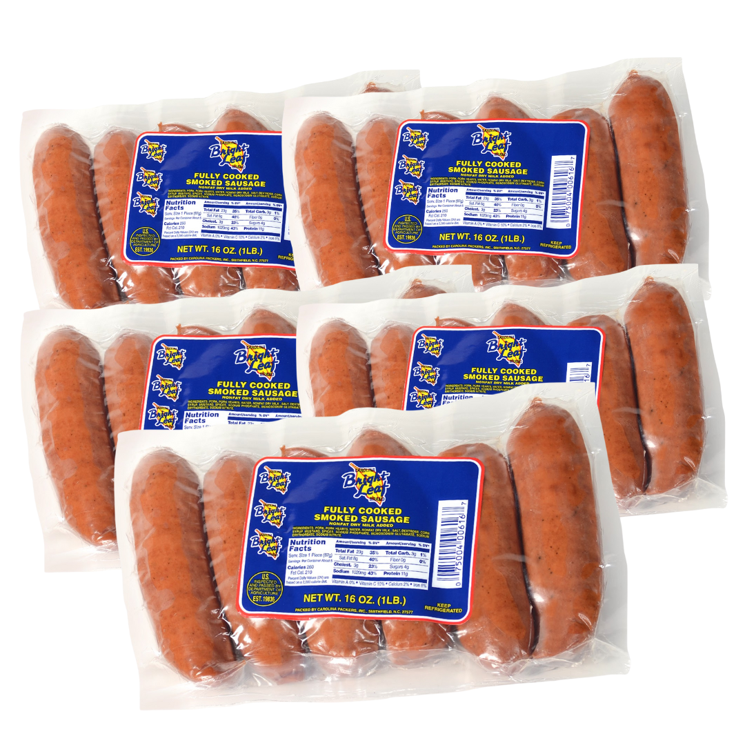 Bright Leaf Smoked Sausage (5 -1 lb Packages)