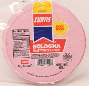 Curtis 1 lb. THICK Sliced Bologna (5 - packages)