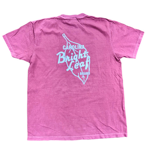 Bright Leaf T-Shirt: White Logo with Washed Colors (Blue & Red)