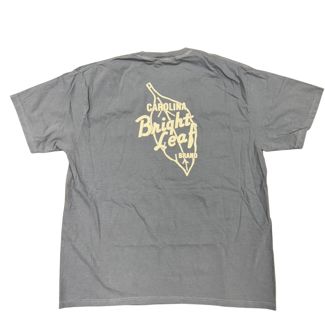 Bright Leaf T-Shirt: White Logo with Washed Colors (Blue & Red)