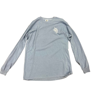 Bright Leaf Long Sleeve Shirt: White Logo with Washed Colors (Blue & Red)