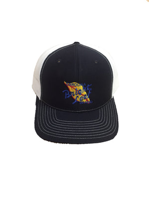 Navy Blue / White Mesh Snapback Hat