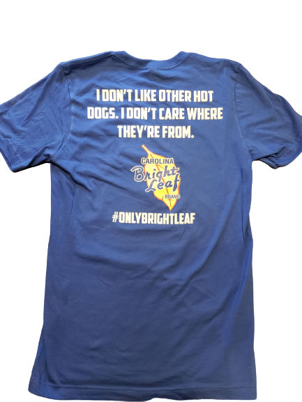 Captain Bright Leaf #ONLYBRIGHTLEAF Royal Blue with White Outline T-Shirt