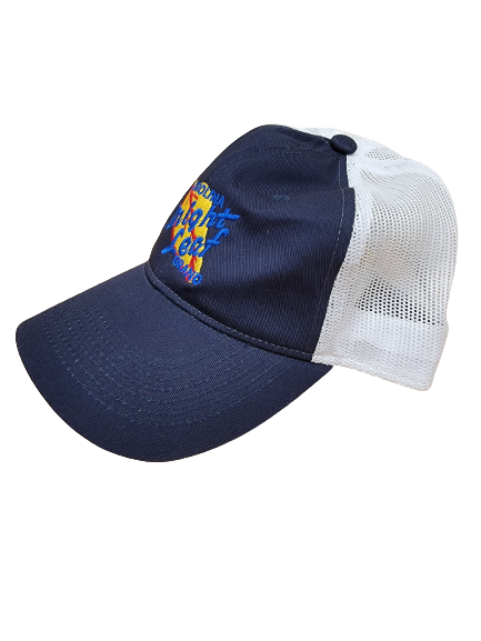 Navy Blue w/ White Soft Mesh Hat (Unstructured)