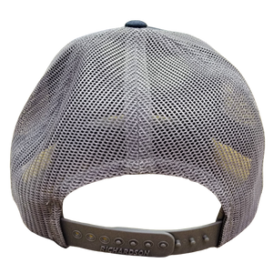 Dark Blue / Gray Mesh Snapback Hat (Structured)