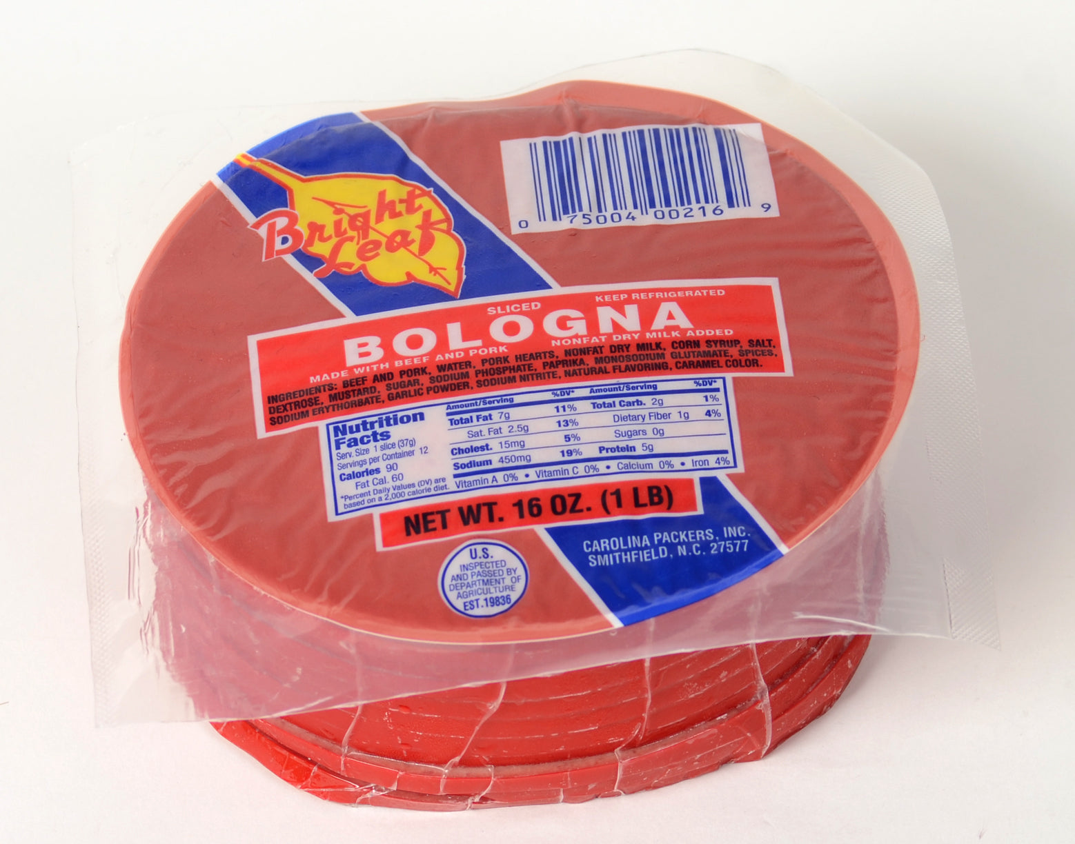 Bright Leaf Bologna (5 -1 lb Packages)