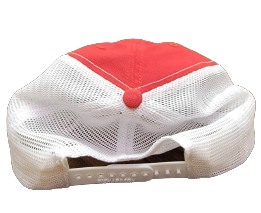 Red / White Mesh Snapback Hat (Unstructured)