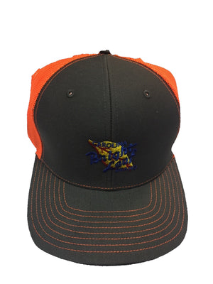 Neon Orange Mesh Snapback Hat